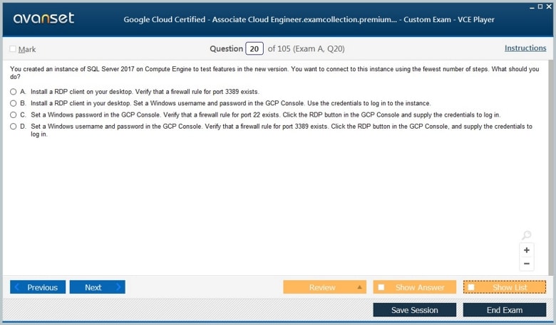 Associate Cloud Engineer Premium VCE Screenshot #2